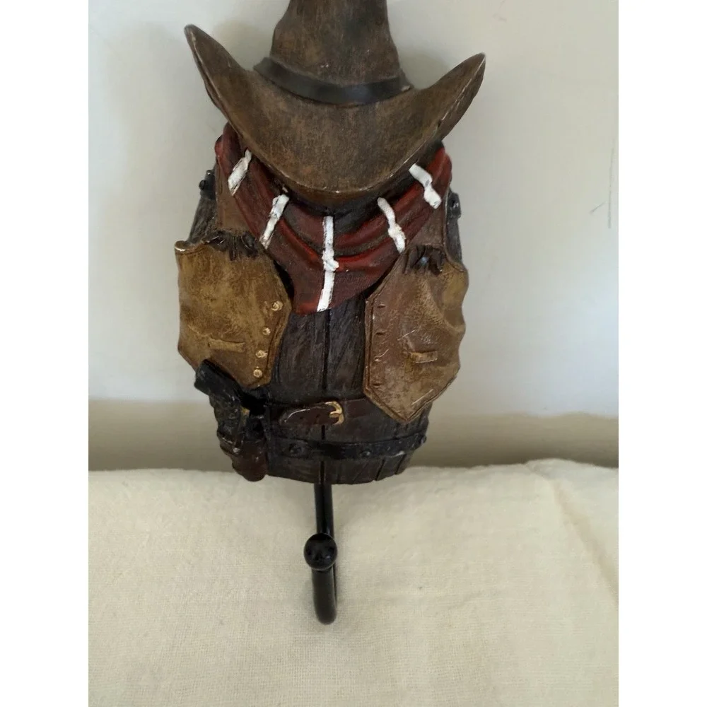 Rustic Western Gritty Cowboy Hat Small Hanger Decor Hook